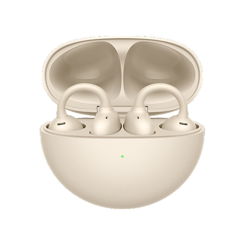 HUAWEI FreeClip Open-Ear True Wireless Bluetooth Earbuds – 36H Battery, Dual-Device Pairing, AI Calls – Beige
