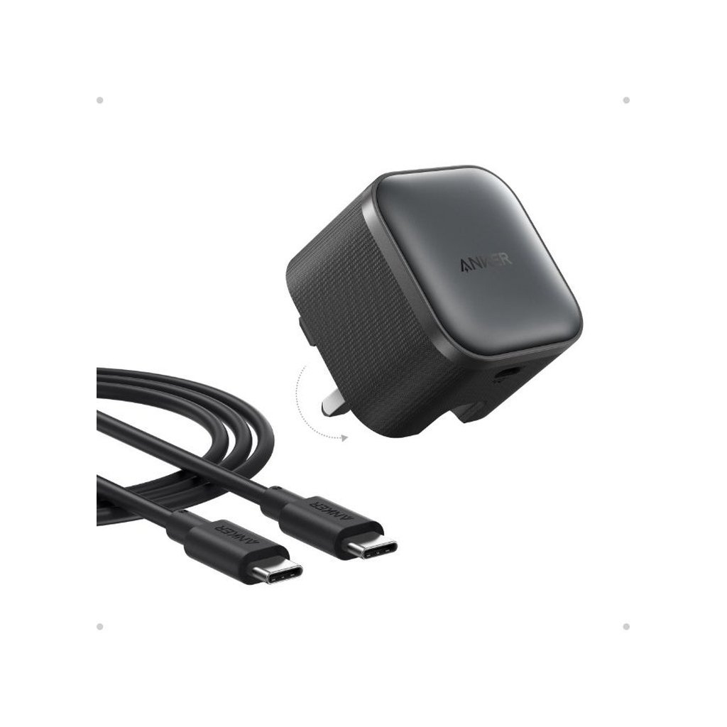 Anker Nano 45W USB-C Fast Charger – Compact GaN Charger with Foldable Plug & 6ft Cable for Samsung, iPhone, MacBook, Pixel & iPad (Black)