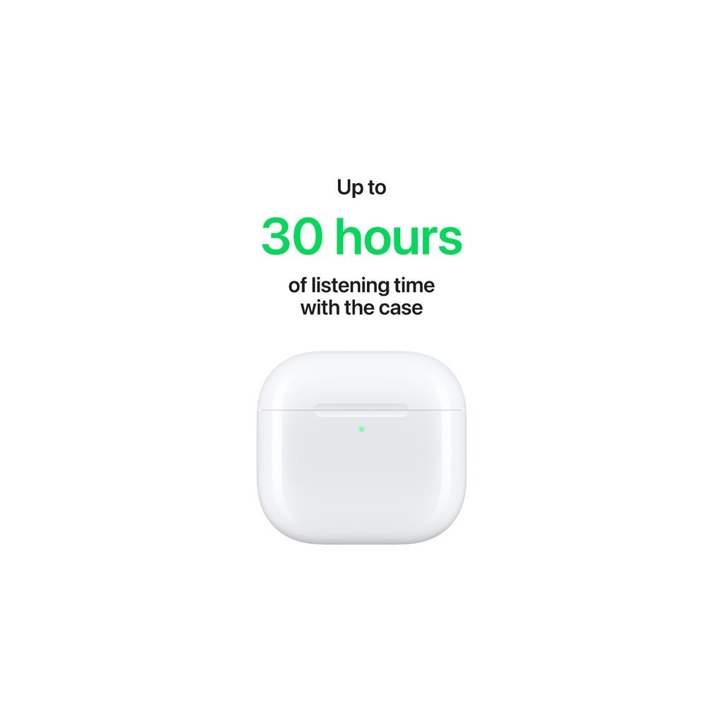 Apple AirPods 4 (Standard) Wireless Earbuds – USB-C Charging, Spatial Audio, H2 Chip, 30H Battery Life – White - Image 6