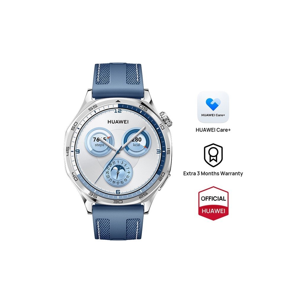Huawei Watch GT 5 46mm Smartwatch – AMOLED Display, 14-Day Battery, Health Tracking, Running & Cycling GPS, Blue Fabric Strap