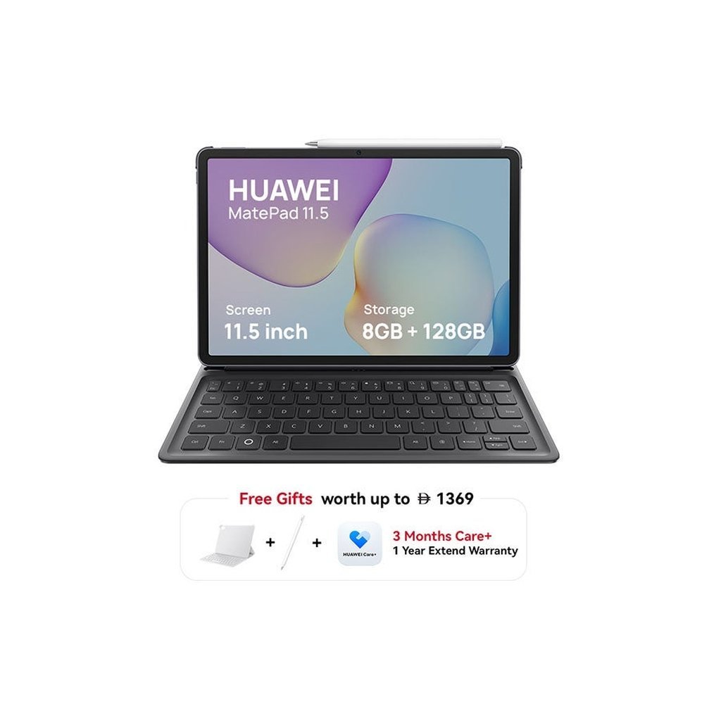 HUAWEI MatePad 11.5” Wi-Fi 128GB – Gray + Keyboard, M-Pencil, Free Gifts & Extended Warranty (Middle East Version, 2025)