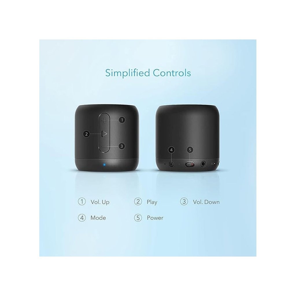 Soundcore Mini Super-Portable Bluetooth Speaker โ 15H Playtime, Enhanced Bass, Noise-Cancelling Mic, AUX & microSD Support (Black) - Image 6