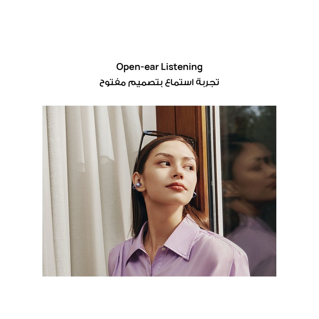 HUAWEI FreeClip Open-Ear True Wireless Bluetooth Earbuds – Futuristic Design, Long Battery, AI Calls – Purple - Image 6