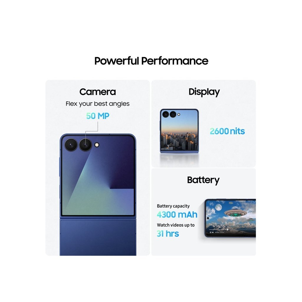 Samsung Galaxy Z Flip7 5G Dual SIM 12GB RAM 256GB โ Blue Shadow (International Version) - Image 7