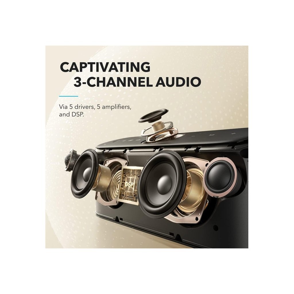 Soundcore Motion X600 Bluetooth Speaker โ Wireless Hi-Res Spatial Audio, 50W Room-Filling Sound, IPX7 Waterproof, 12H Playtime & Built-In Handle (Black) - Image 6