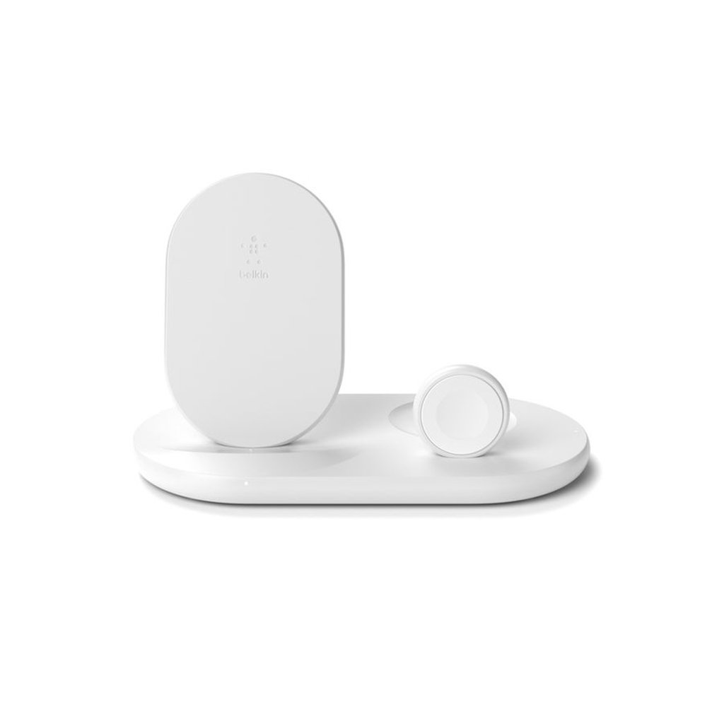 BoostCharge Pro 3-in-1 Wireless Charger – Qi Certified Fast Wireless Charging Dock for iPhone, Apple Watch & AirPods (White) - Image 6