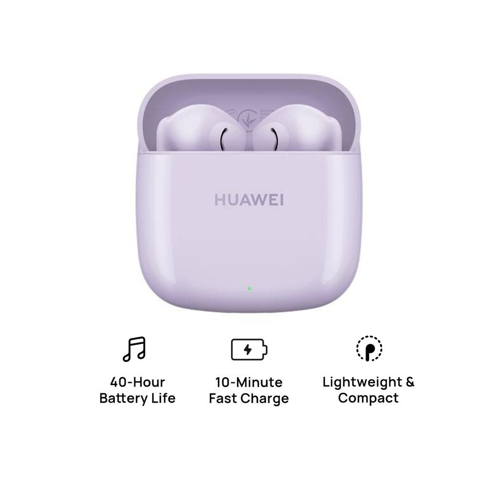 HUAWEI FreeBuds SE 2 Wireless Bluetooth 5.3 Earbuds – 40H Battery, Fast Charging, IP54 Water Resistant – Taro Purple