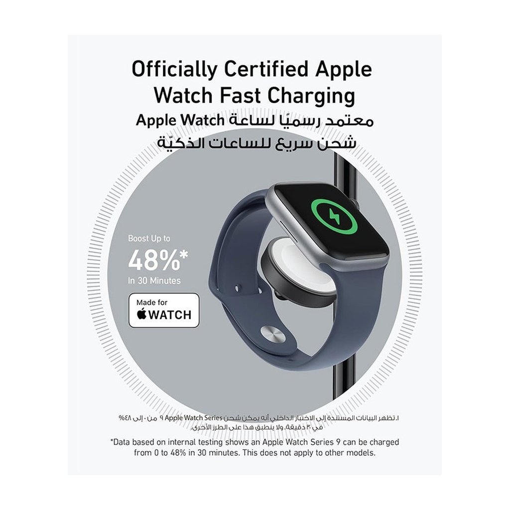 Anker MagGo 3-in-1 Wireless Charging Station โ Qi2 Certified 15W MagSafe Charger for iPhone, Apple Watch & AirPods with 40W USB-C Adapter (Black) - Image 6