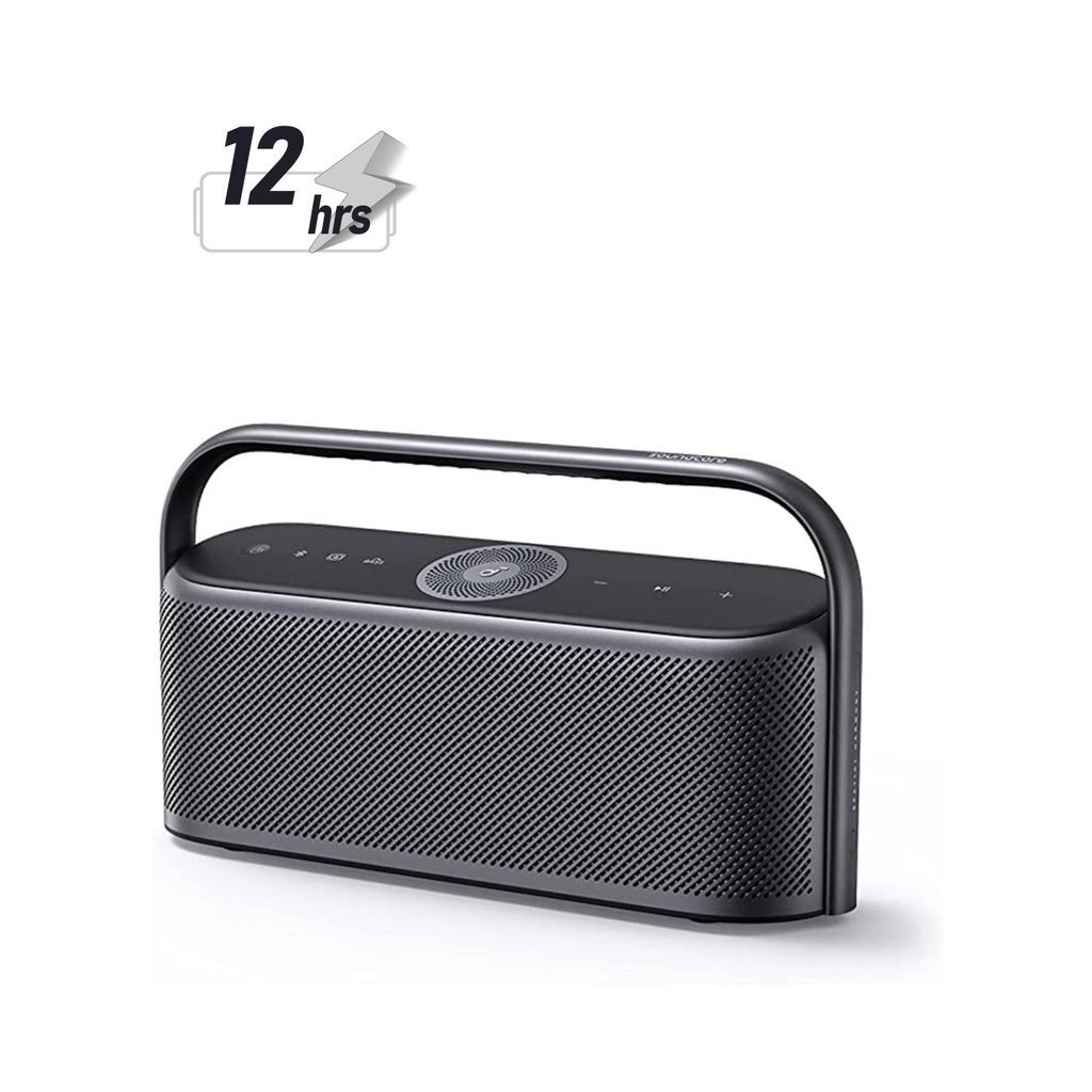 Soundcore Motion X600 Bluetooth Speaker – Wireless Hi-Res Spatial Audio, 50W Room-Filling Sound, IPX7 Waterproof, 12H Playtime & Built-In Handle (Black)