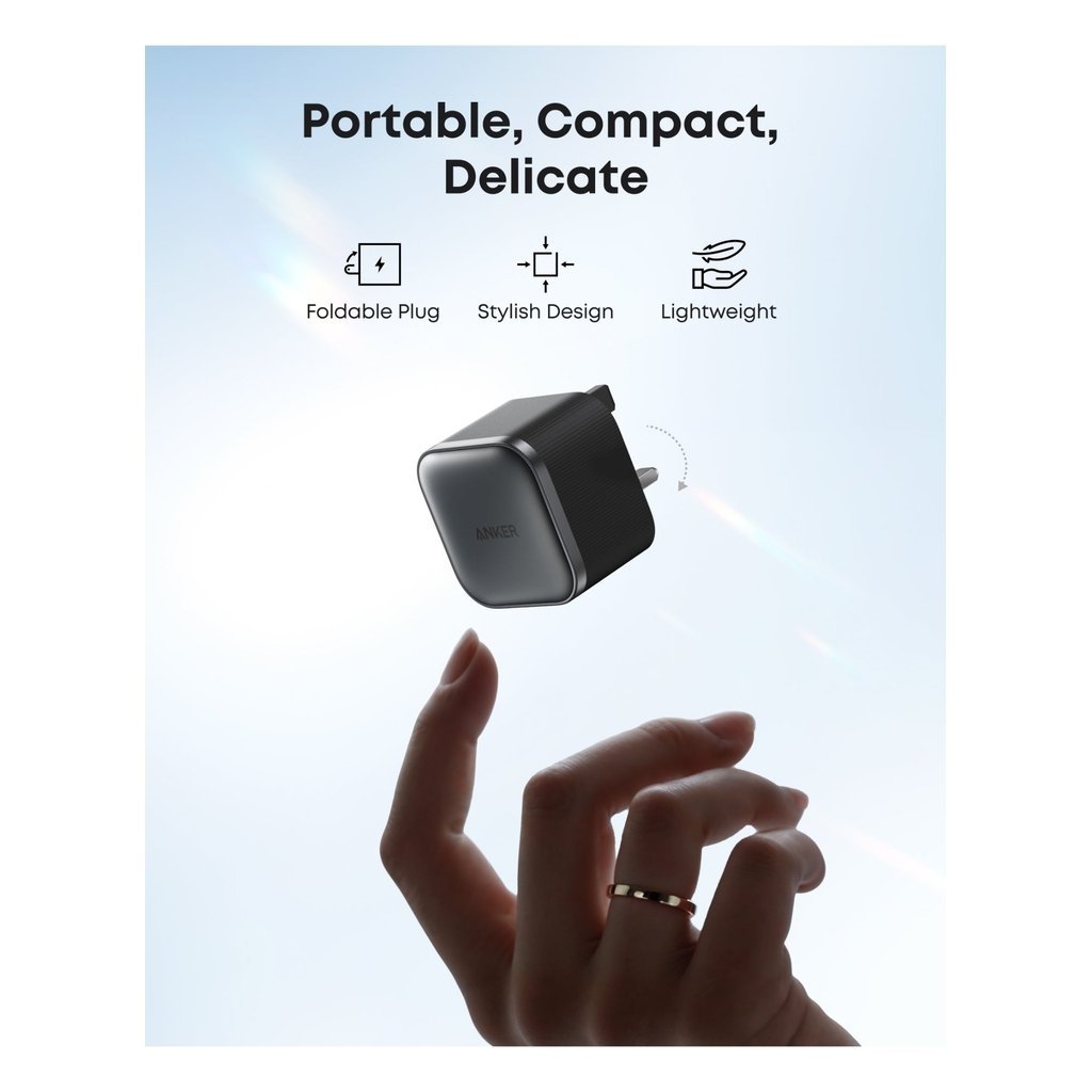 Anker Nano 45W USB-C Fast Charger โ Compact GaN Charger with Foldable Plug & 6ft Cable for Samsung, iPhone, MacBook, Pixel & iPad (Black) - Image 3