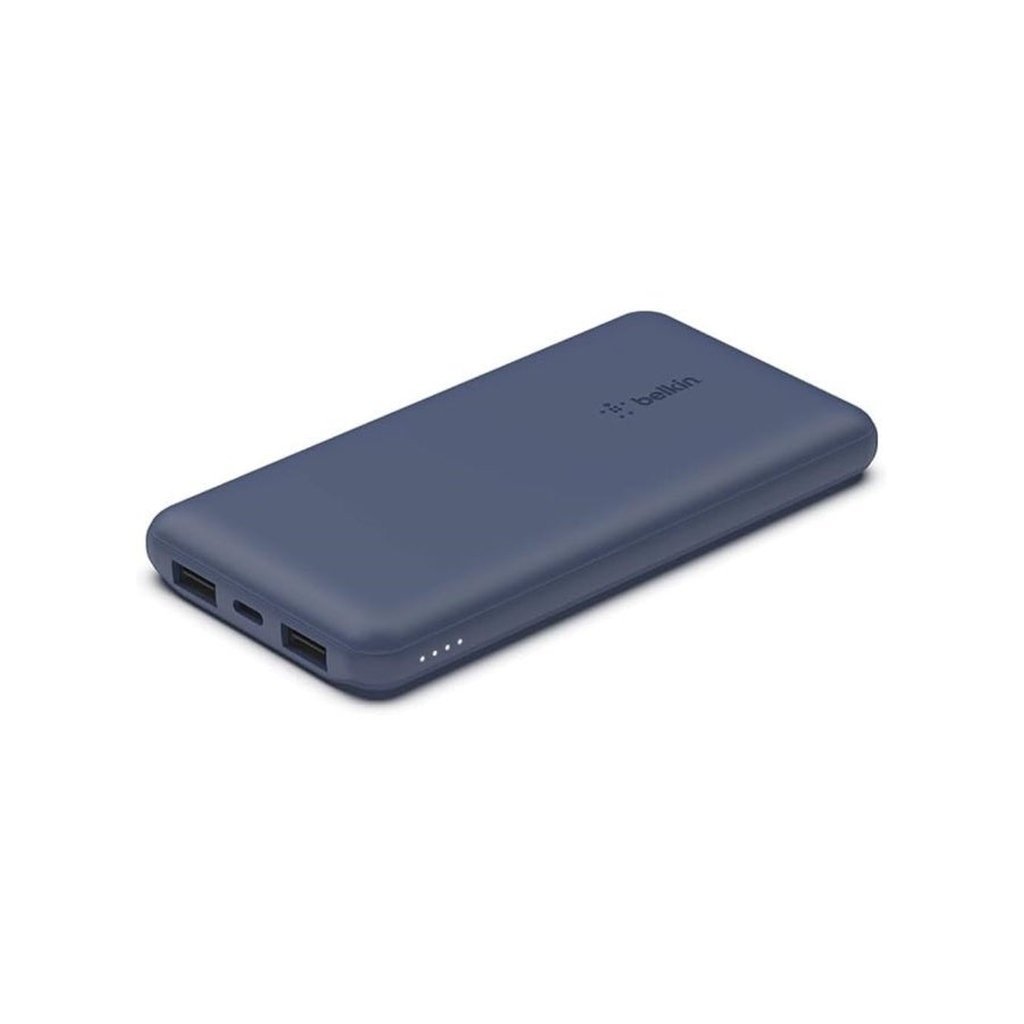 Belkin BoostCharge 10,000mAh Power Bank – 15W Portable Fast Charger with USB-C & Dual USB-A (Blue)